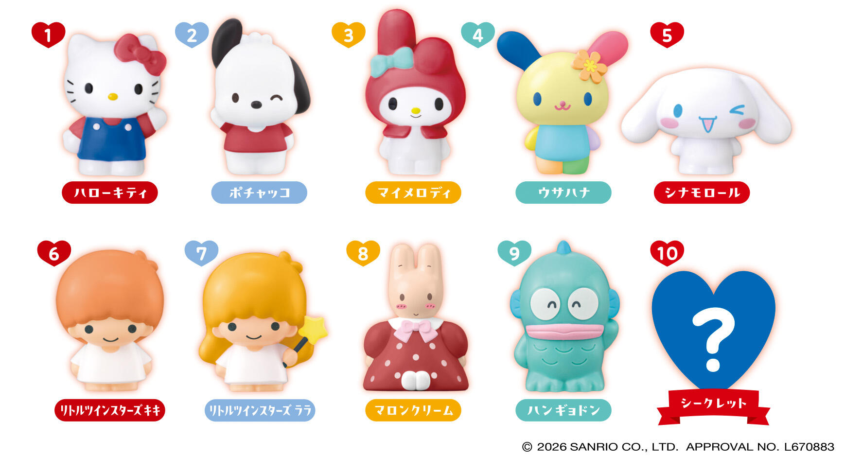 Sanrio characters ハートカプセルコレクション ～なかよしマスコット
